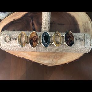 Liz Claiborne Super Amazing Gold Tone Textural Bracelet in Earth Tones